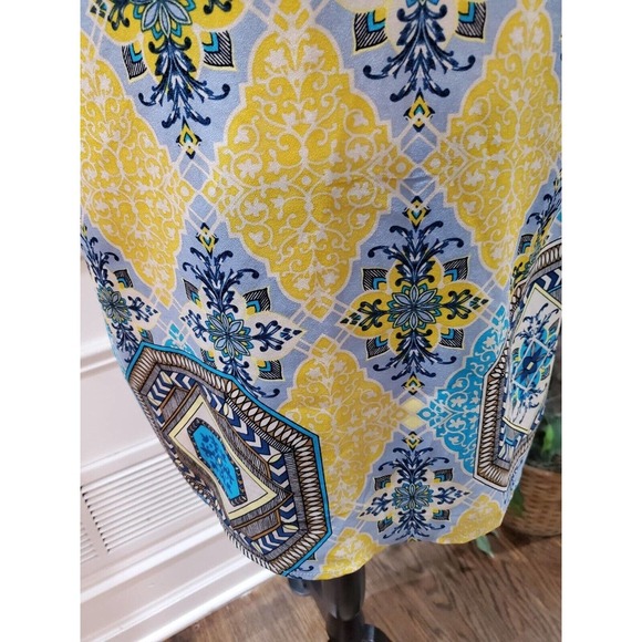 Fab'rik Womens Multi Floral Polyester Sleeveless V Neck Knee Length Dress Small - Picture 4 of 13